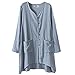 Gordon Q Women's Linen Comfort Buttons up Plus Size Long Shirts