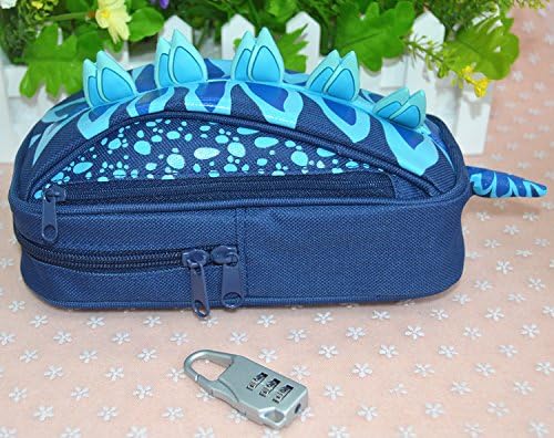 Oyshop Stegosaurus Pencil Case Student's Pen Bag Boy Gift (Deep Blue)