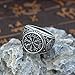 GuoShuang Nordic Pagan Triskele Helm Aegishjalmur Futhark Viking Stave Runic Amulet Ring