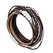 AZORA Womens Leather Wrap Bracelet Handmade Pearls Beads Cuff Bangle Bracelets for Women Girls