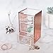 Rose Gold Acrylic Makeup, Jewelry, Stationary Holder, Organizer, 3 drawer, Compact by Lucido Cosmetics