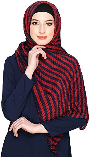 Urban Modesty Maroon and Blue Crinkled Hijab