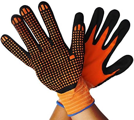 Anti-Abrasion Working Gloves - PROMEDIX - Grip Gloves for Assembly Lines, Maintenance, Logistics and Warehousing (M, 1 pair)