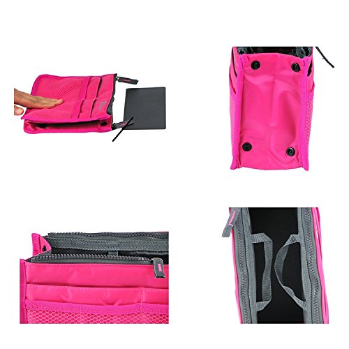 Focussexy Handbag Organizer Multi Pocket Purse Tote Sky Blue
