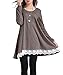 FOMANSH Women's Lace Tunic Shirt Long Sleeve Tunic Top Blouse
