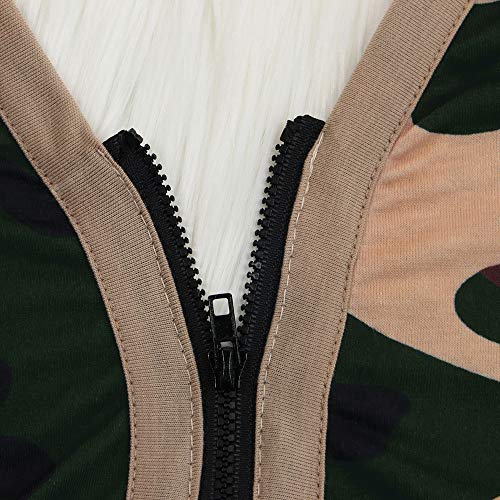 Deloreva Women Two Piece Outfits - Sexy Camouflage Zip UP Sport Bra Crop Vest Tank Long Pants Jogging Suit S - Thumbnail 4