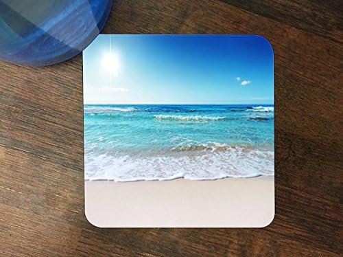 Beautiful Beach Silicone Drink Beverage Coaster 4 Pack
