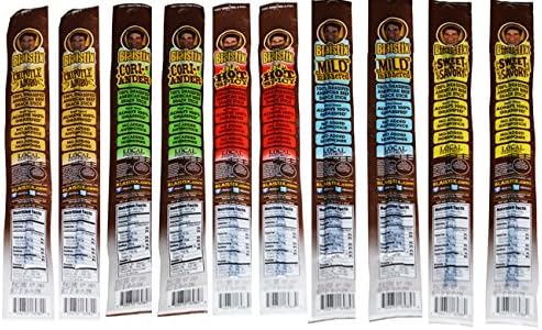 Pure Grassfed U.S.A. Beef Jerky Snack Sticks - 10 pack Assorted | Grass Fed | Gluten Free | No Antibiotics | No Hormones | No Nitrates