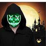 FLY2SKY Halloween Mask Light Up Toys Halloween LED Mask Light Up Mask Halloween Cosplay Mask Frightening Party Favors