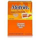 Motrin Ib, Ibuprofen 200mg Tablets for Fever, Muscle Aches, headache & Pain Relief, 50 Pks Of 2 Ct
