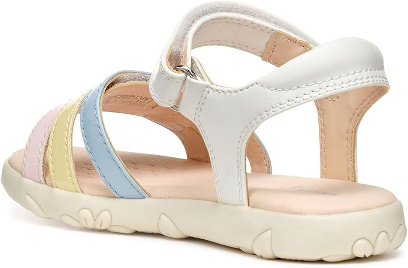 J SANDAL HAITI GIRL - Sandalo Bambina, White/Multicolor,