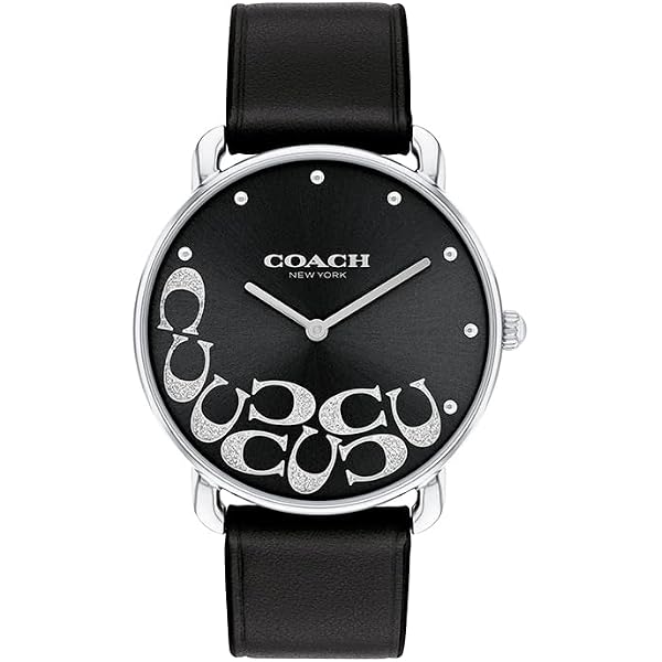 Coach Resin Watch Blk/Wt Wmns Coach Grand Black Dial Rainbow Crystals Black Mesh Band  main image 4