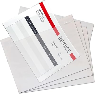 JeeJaan 100 Pcs Plain Document Enclosed Wallets A5 225x165mm Peel & Seal
