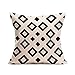 ULOVE LOVE YOURSELF Modern Simple Geometric Style Pillow Covers Black Beige Stripe Home Decorative Throw Pillow Cases 18 x 18 Inches, Set of 6 for Porch Couch Sofa Decor (Geometric-1)