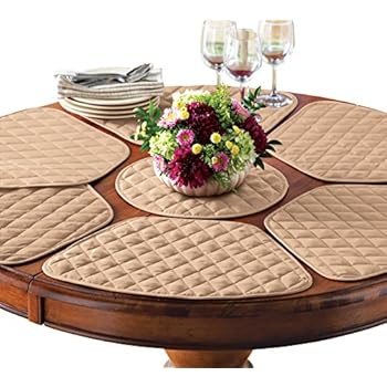 Collections Etc Kitchen Table Placemat and Centerpiece Set - 7 Pc, Beige