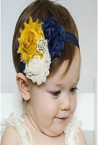 Lin G Bandeau Pour Bebe Bleu Marine Jaune Moutarde Style Bandeau Bandeau Bandeau Pour Bebe Fille Style Shabby Chic Pour Bandeau Amazon Fr Bijoux