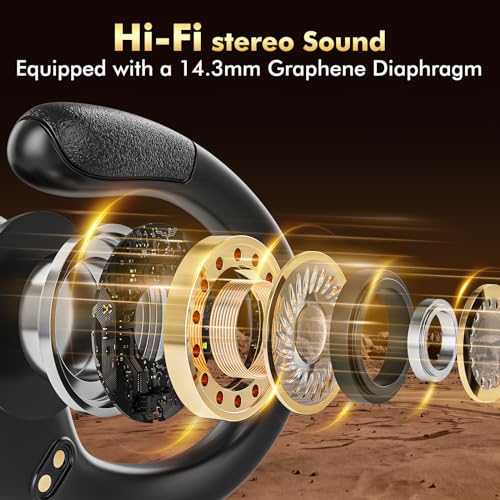 Wireless Earbuds, Sports Bluetooth Headphones, 80Hrs Playtime Ear Buds with LED Power Display, Noise Canceling Headset, IPX7 Waterproof Earphones for Workout/Running