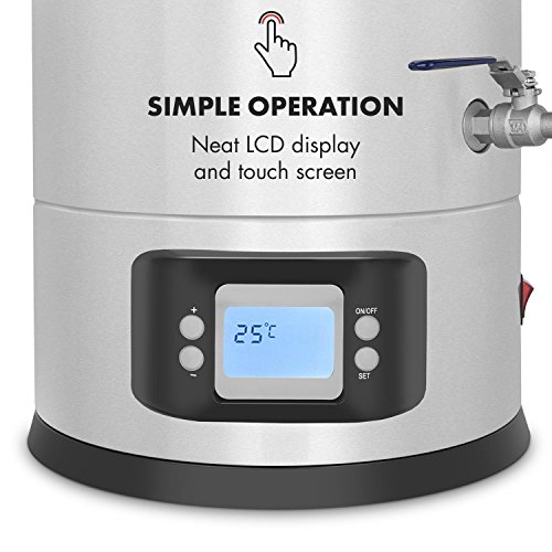 Klarstein Maischfest • • 25-Liter Capacity Beer Brewing Device • Mash Tun • 5-Piece Set • 1000 and 1600 Watts Power• LCD Display and Touch Control Panel • Temperature • Stainless Steel - Thumbnail 5
