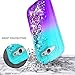 Galaxy S3 Case w/[Screen Protector HD], NageBee Glitter Liquid Quicksand Waterfall Floating Flowing Sparkle Shiny Bling Diamond Girls Cute Case for Galaxy S3 (S III I9300 GS3) -Aqua/Purple