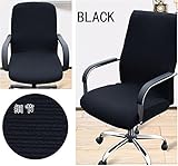Shihualine(TM) Office Slipcovers Cloth Chair pads Removable Cover stretch cushion Resilient Fabric Black (Size S)
