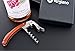 Vergiano Waiters Corkscrew and Wine Stopper Set, Cherry Wood Curved Corkscrew; Red Wine Bottle Opener; Wine Enthusiast; Stainless Steel Wine Bottle Stopper Set; Bartenders Gift Set; Decorative Favors