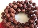 Rudraksha Rudraksh mala beads divine necklace 6 mm 108+1 meditation prayer beads 5 faceted 5 mukhi - spiritually energized hand knotted mala for nirvana w/free Velvet Rosary Pouch - US Seller