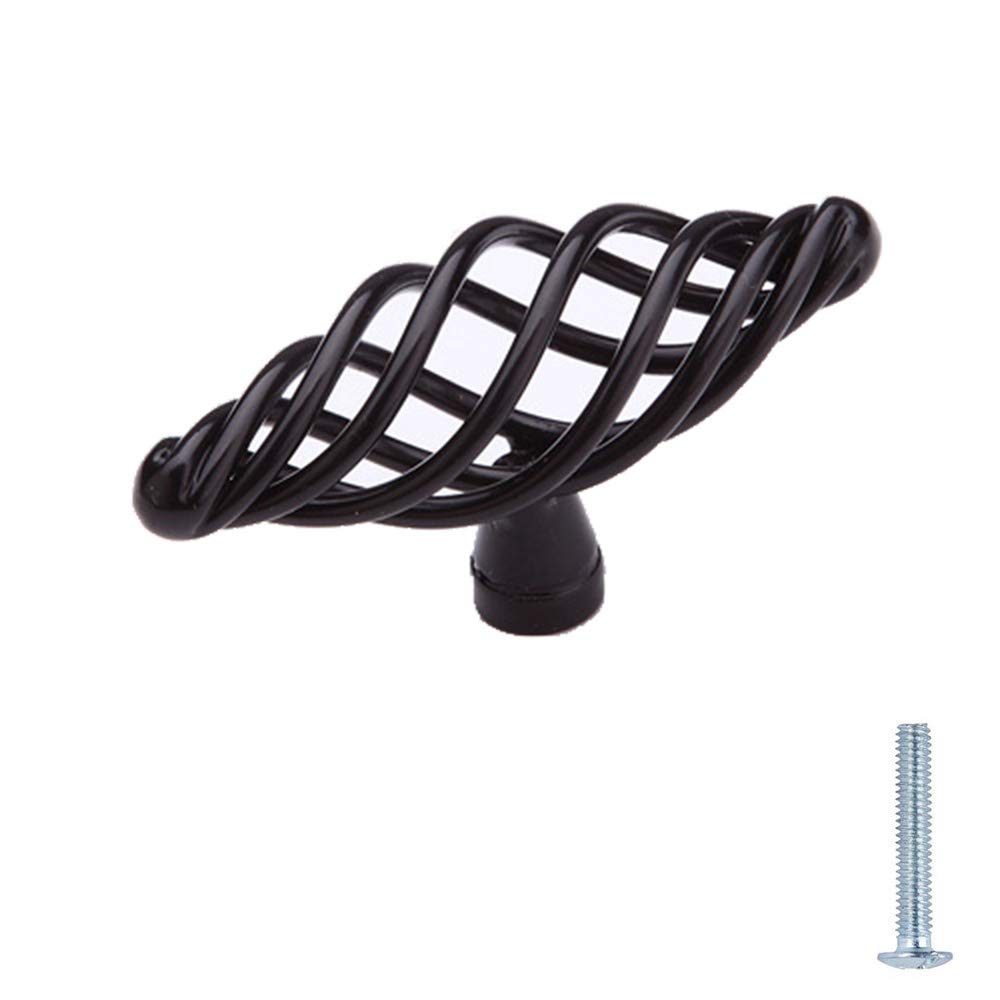 MATMO Black Kitchen Cabinet Knobs, 10 Pack Bird Cage Kitchen Cabinet Knobs Black for Dresser Drawers, Drawer Knobs Hardware Dreeser Door Pulls