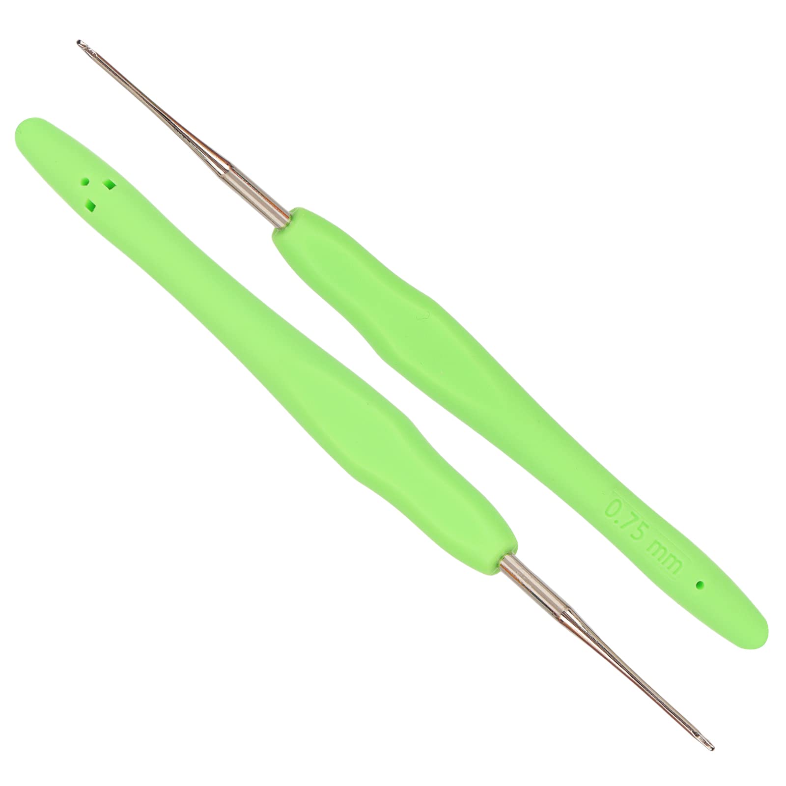 Coopay Crochet Hook 0.75mm 2 Pack, Small Crochet Hook for Amigurumi and Fine Crocheting, Tiny Crochet hook with Soft Handle, Small Crochet Hooks Ergonomic, Crochet Needles 0.75 mm UK Size