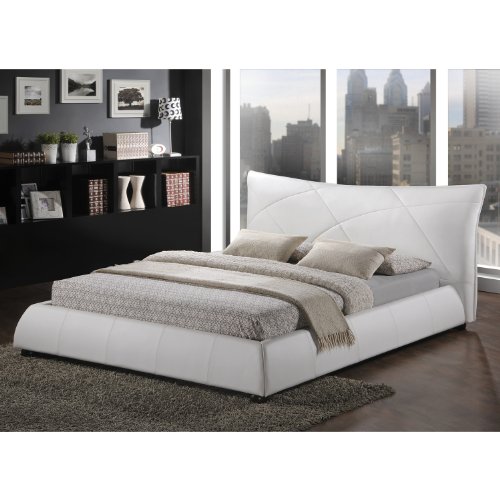 Baxton Studio Corie Modern Platform Bed, Queen, White