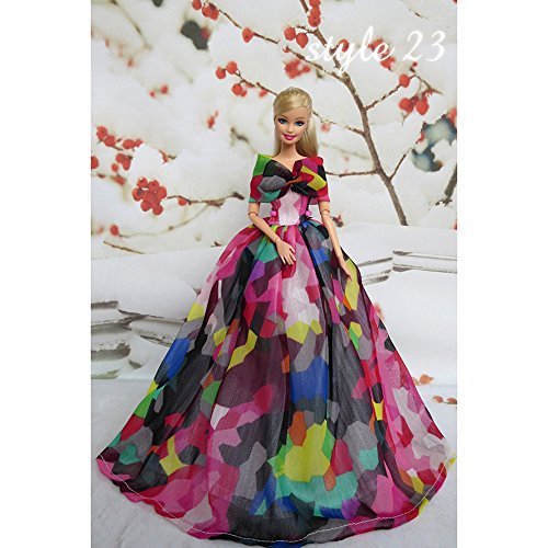 Barbie Doll Clothes Lovely Fancy Gowns Wedding Evening Party Ball Dress STYLE 23