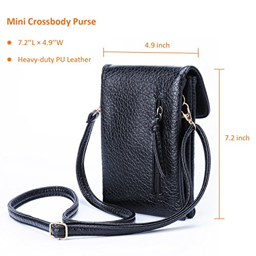 Women premium leather Crossbody Bag cellphone wallet purse with