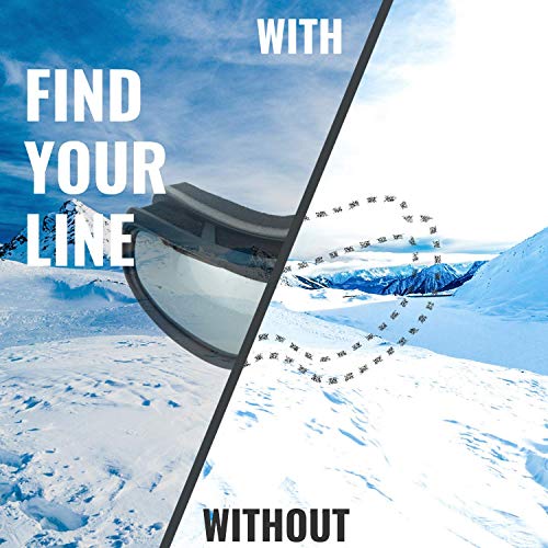 devembr OTG Ski Goggles Clear, Snowboard Goggles Anti-Fog,100% UV Protection,Anti-Slip Strap,Helmet Compatible Snow Goggles for Men & Women,Skiing Snowmobile Skating, Black Frame,Silver Lens (VLT 8%) - Thumbnail 2