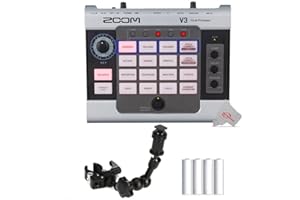 TEDS ELECTRONICS Zoom V3 Vocal Processor & Zoom HRM-7 Handy Recorder Mount (7 Inch), for Streaming, Recording, and Live Performance