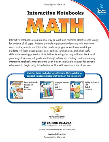 Carson Dellosa Math Interactive Notebook, Grade 4 (Interactive Notebooks) - medicalbooks.filipinodoctors.org