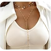 Layered Gold Cross Long Necklace for Women Trendy Rhinestone Pearl Lariat Choker Necklace Dainty Fashion Religion Crucifix Jewerly