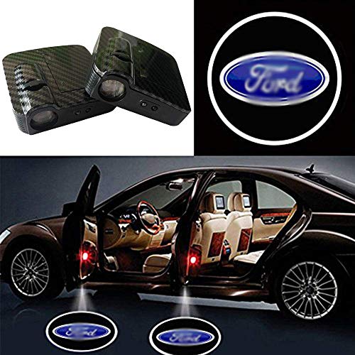 SOONDAR for Ford Car Door Light Projector 2pcs Upgraded Universal Sensor Wireless Car Projection Cree LED Projector Door Shadow Light Welcome Light