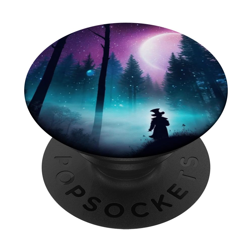 Ghost Clown in the Woods, Shadow Fantasy Horror Fun Graphic PopSockets Swappable PopGrip