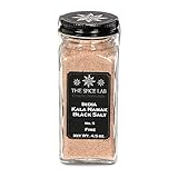 The Spice Lab Kala Namak Himalayan Black Crystal Indian Salt - Mineral Enriched Kosher Gluten-Free All Natural Salt - Fine Ground - French Jar