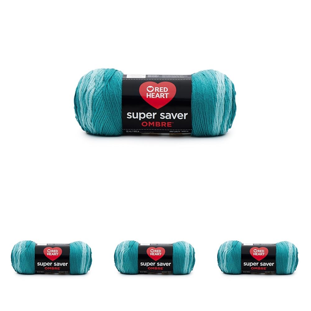 RED HEART E305.3985 Super Saver Ombre Yarn, Velvet (Pack of 4) Image