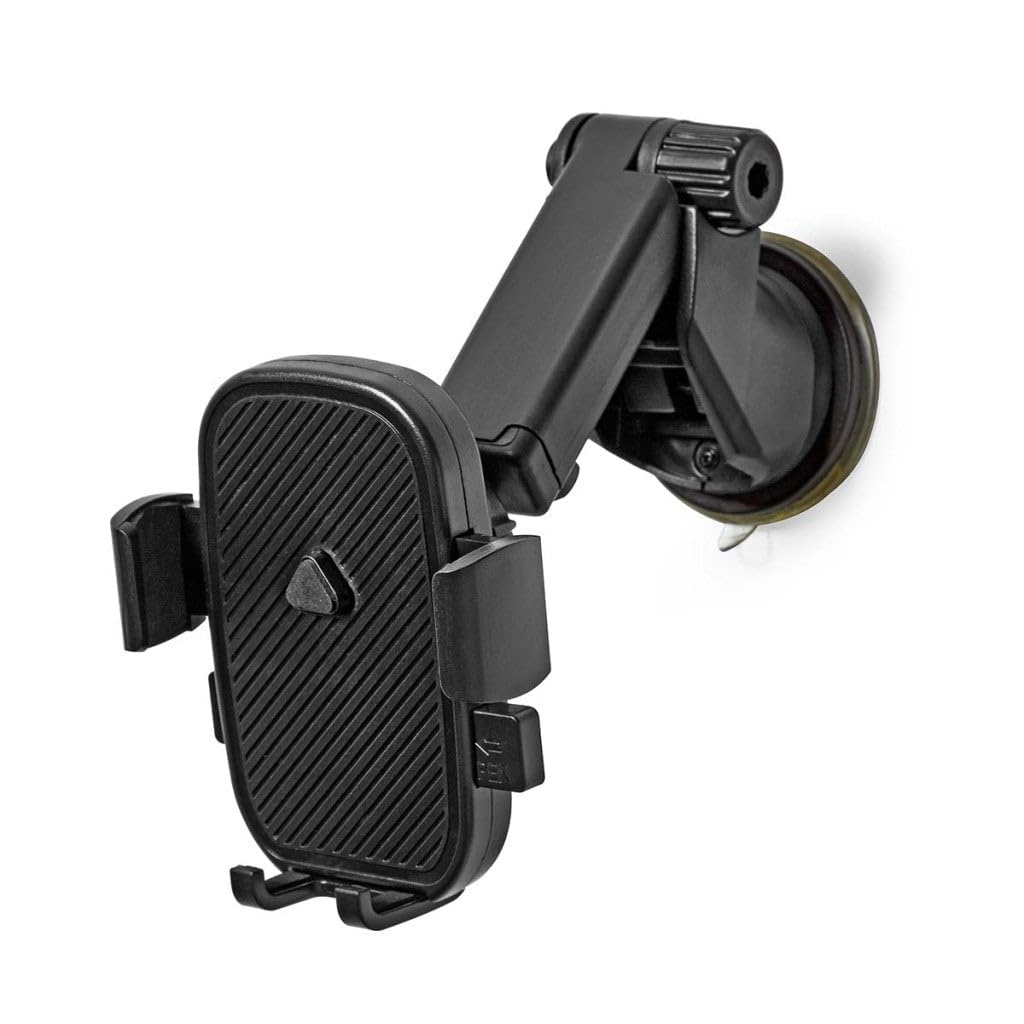 NEDIS Smartphone Car Mount, Universal Holder With Suction Cup, Extendable Arm Up To 14.3cm, Rotatable 360° - For Smartphones Up To 7 Inches