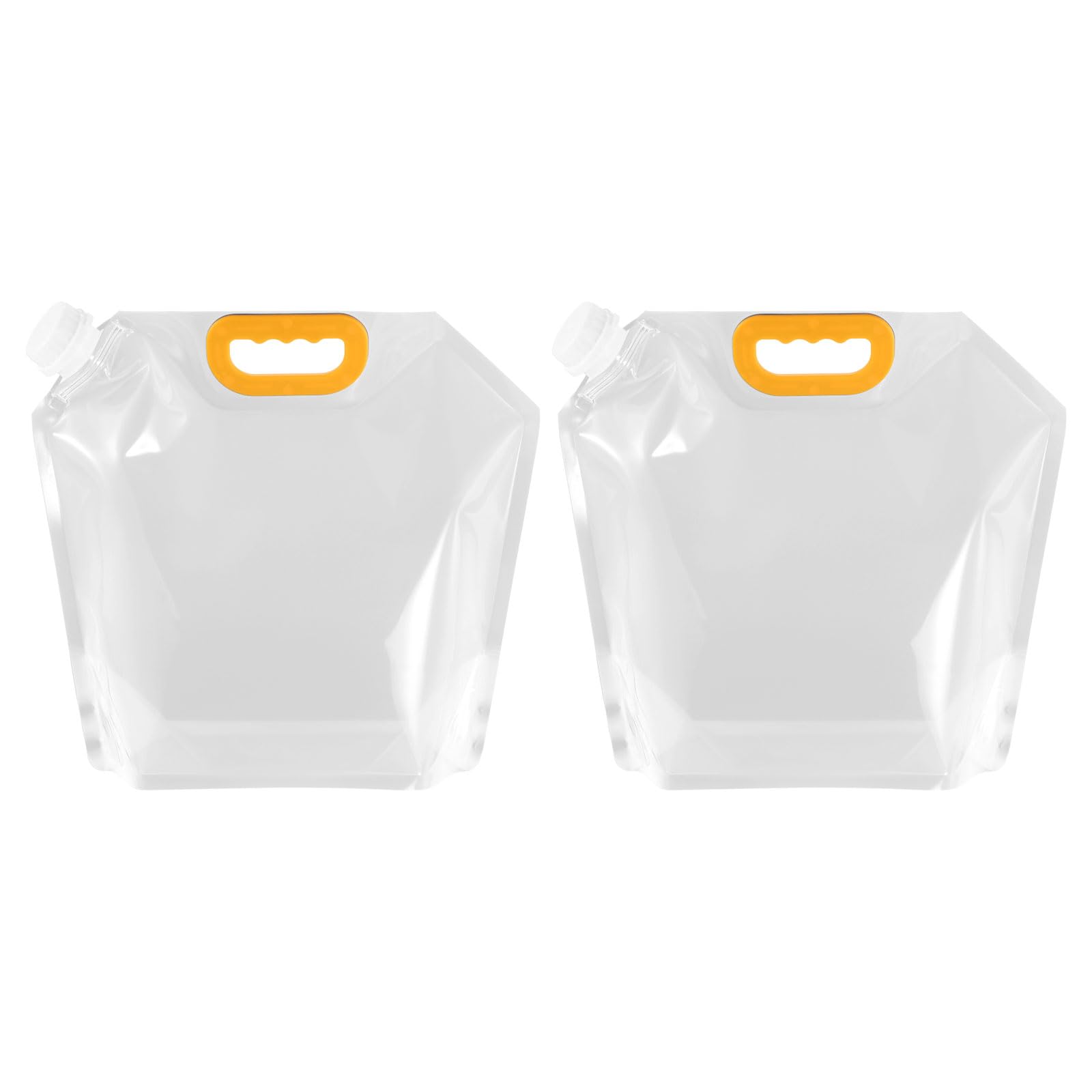 PATIKIL 1.3 Gallon Collapsible Water Container Bag, 2 Pack Plastic Storage Jug Folding Water Bag for Camping, Hiking, Emergency Water Storage, Clear