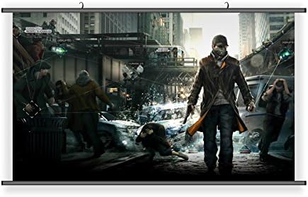 Action Adventure Game Watch Dogs Hanging Wall Scoll Fabric Decorative Horizontal Poster (21.6" x 13.8") - PUWATCHD04