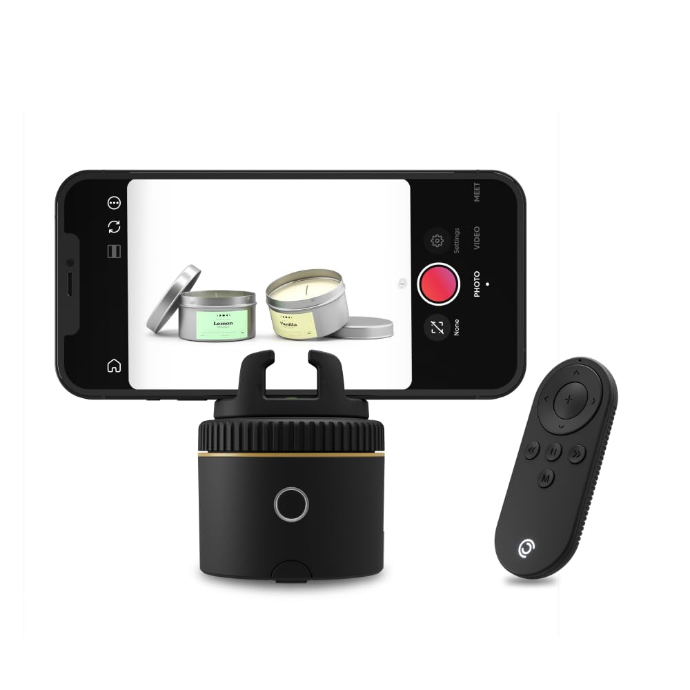 Pivo Pod Gold E-Commerce Edition - Auto Tracking Smartphone Holder & Tripod Mount for Content Creators and Online Sellers with 360° Handsfree Video Recording with Remote Control