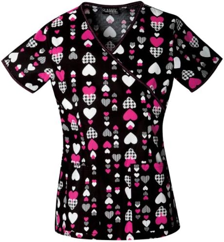 Runway by Cherokee 3816 Women's Mock Wrap Scrub Top Suit Yourself X-Large