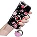 iPhone 6 Plus Crystal TPU Case,Inspirationc Diamond iPhone 6S Plus Case Bling Glitter Rhinestone Soft Silicone Rubber Bumper Case with 360 Ring Stand Holder for iPhone 6 Plus/6S Plus-Strap Rose