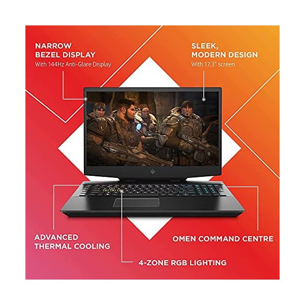HP OMEN 17-cb1002na 17.3 Inch Full HD, 144 Hz Gaming Laptop, Intel Core i7-10750H, 16 GB RAM, 512 GB SSD, NVIDIA GeForce…