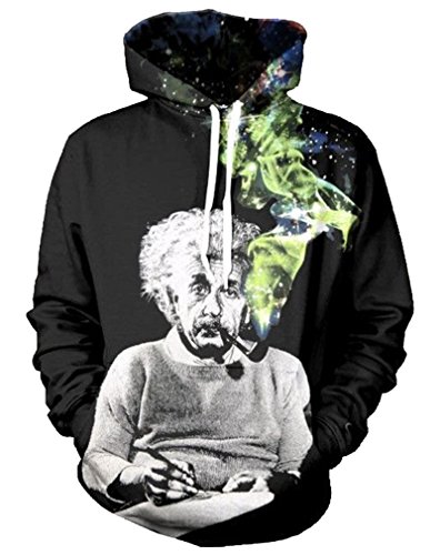 9Yourtime Your Love Einstein Smoking Print Hoodie Funny Couple Pullover Sweatshirt Outerwear Hoody