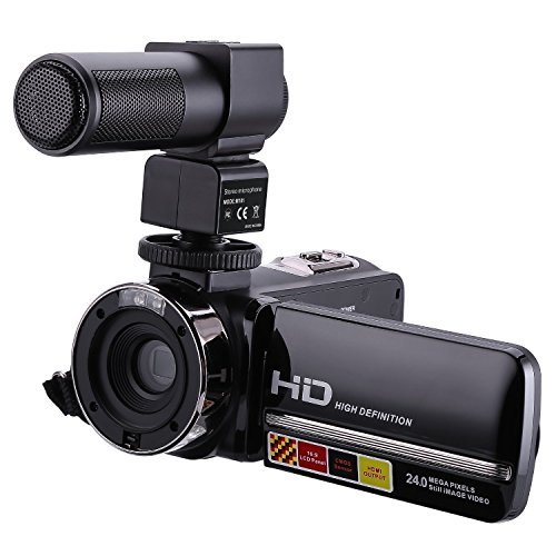 PowMax Night Vision Video Camera,HDV-301M 1080P 16X Digital Zoom 3 Inch Touch Screen Portable LCD HDV Video Camcorder With Microphone