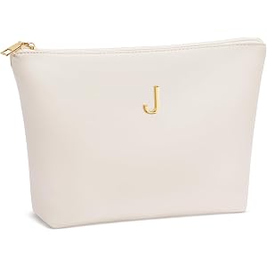 CLOUDWINGS Women Gifts Girls Initial Makeup Cosmetic Travel Toiletry Bag | Bridesmaid Gifts,Personalized Gifts for Friend Mom