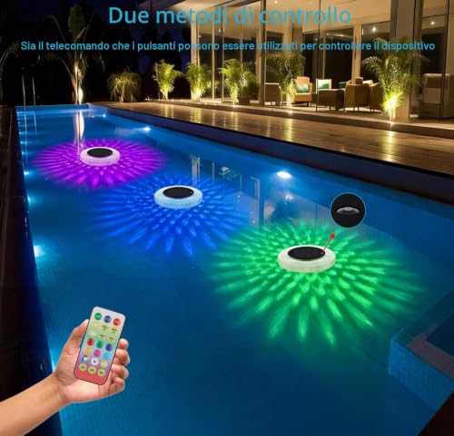 Solar Ionizer for Swimming Pool, Copper Floating Water Purifier with Multi-Color LED Night Light for Automatic On/Off, Pool Accessory Reduces Chlorine